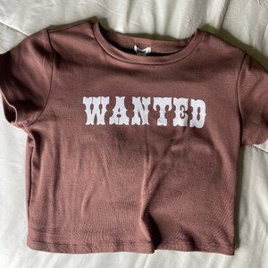 Garage crop top, size small in color brown